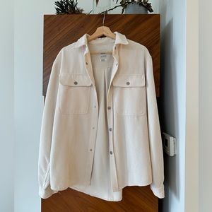 Zara Corduroy Overshirt White Men Size M